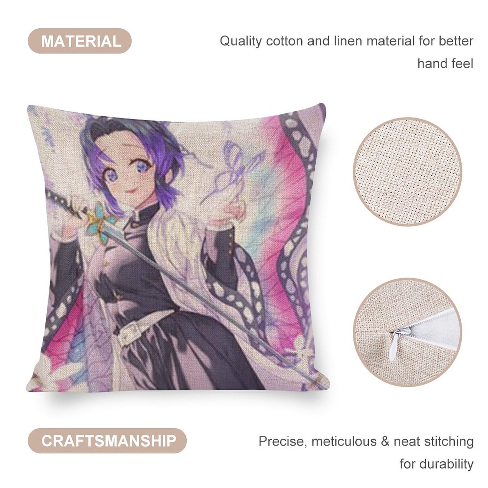 Amazon｜あいのにじょ 鬼滅の刃 胡蝶しのぶ2 (7) 綿麻 抱き枕カバー